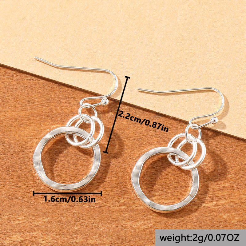 Retro Personality And Minimalism Round Ring Earrings